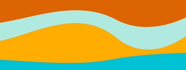 Minimalist blue and orange background.