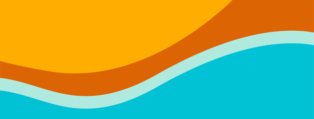 Minimalist blue and orange background.