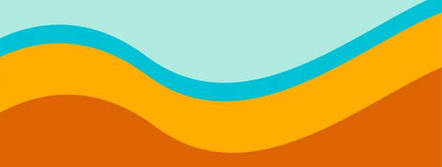 Minimalist blue and orange background.