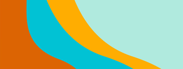 Minimalist blue and orange background.