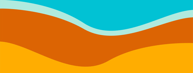 Minimalist blue and orange background.