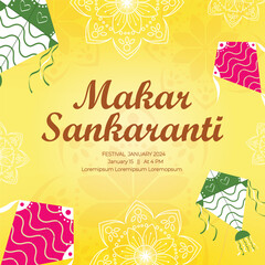Makar Sankranti vector template design