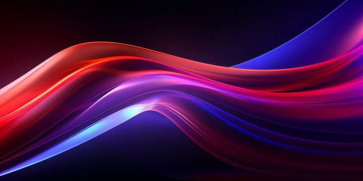 A colorful waves on a black background abstract blue and red lines 3d rendering Technological wave 3d modern tech.AI Generative
