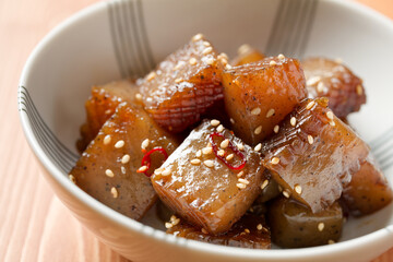 こんにゃくのピリ辛炒め