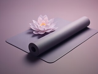 Tranquil Yoga Mat Mockup for Wellness and Fitness - AI Generated