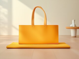 Tranquil Yoga Mat Mockup for Wellness and Fitness - AI Generated