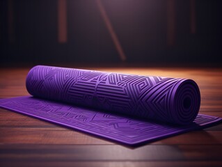 Tranquil Yoga Mat Mockup for Wellness and Fitness - AI Generated