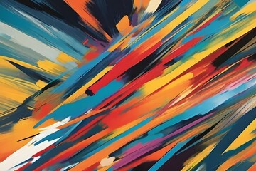 colorful abstract brush strokes paint texture background. generative ai