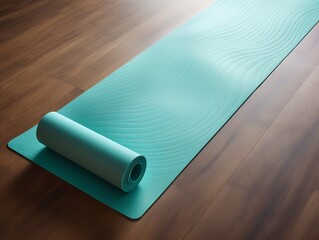 Tranquil Yoga Mat Mockup for Wellness and Fitness - AI Generated