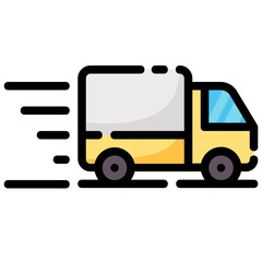 fast delivery filled outline icon