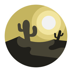 Desert cactus vector background illustration