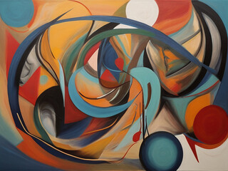 abstract composition that explores the interplay of contrasting colors, shapes, and textures
