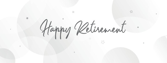 happy retirement card on white background	 - obrazy, fototapety, plakaty