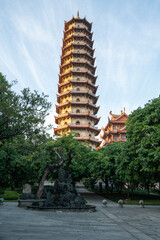 Temple Pagodas and Urban Scenery, Fuzhou, China