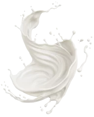 Tuinposter Milk splash, yogurt or white milk cream 3d illustration. © Anusorn