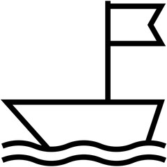 Sailboat Vector Icon 