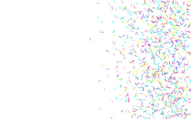 Colorful sprinkles banner background, colorful falling decorative sprinkles background