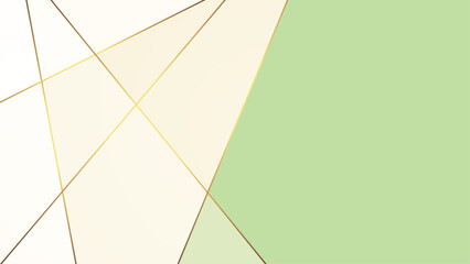 Green polygonal background with golden lines. Design template for brochures, flyers, magazine, banners etc.