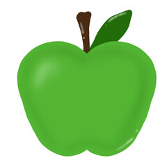 green apple isolated on white