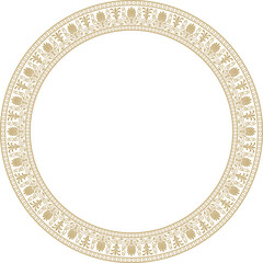 Vector gold round classical Greek ornament. European ornament. Border, frame, circle, ring Ancient Greece, Roman Empire..