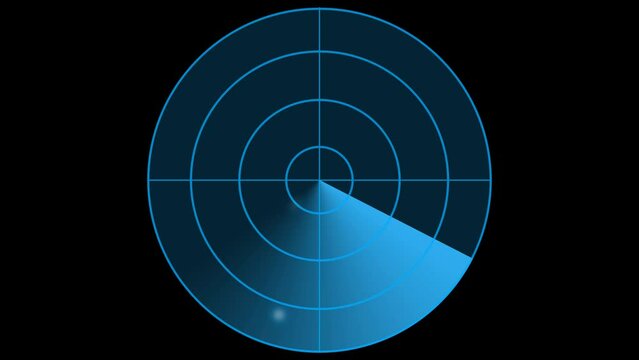 blue glow futuristic circle scan radar transparent background. Format quick time alpha rgb, video codec animation.