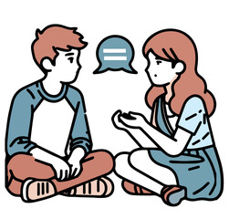 Whispers of the Heart Conversations Between a Boy and a Girl vector illustration
