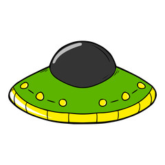 UFOI illustration hand drawn colored vector