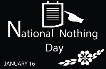National nothing day silhouette design on a white background