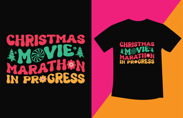 Fototapeta premium Christmas Typography Wavy T-shirt Design