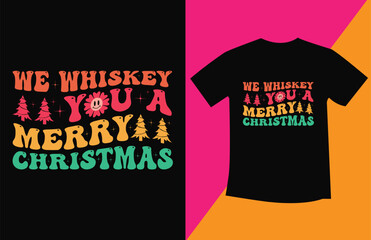Christmas Typography Wavy T-shirt Design