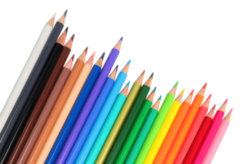 Color pencils on transparent background