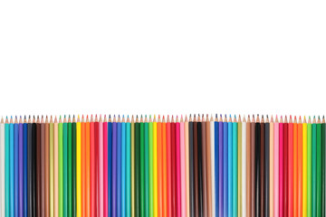 Colorful bright pencils for drawing on transparent background png