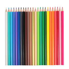 line of colored pencils on transparent background png