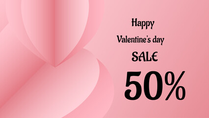 pink background happy valentine's day sale 