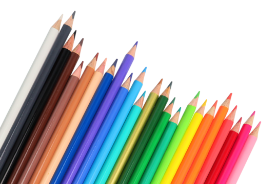 Color pencils on transparent background