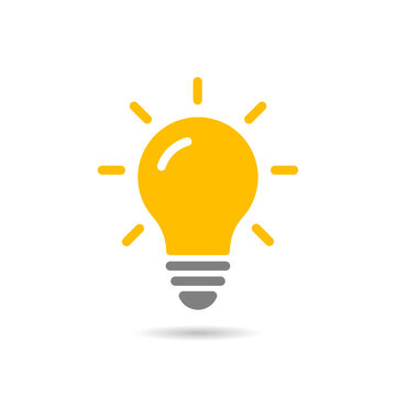 Light bulb icon vector. Symbol of innovation, idea, mind, thinking, solution, education