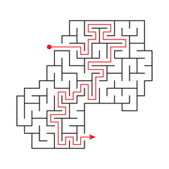 Children's educational game finding the right way. The maze is a puzzle. Black and white vector illustration. Coloring book.