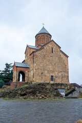 Fototapeta na wymiar Metekhi Church old orthodox church in Tbilisi