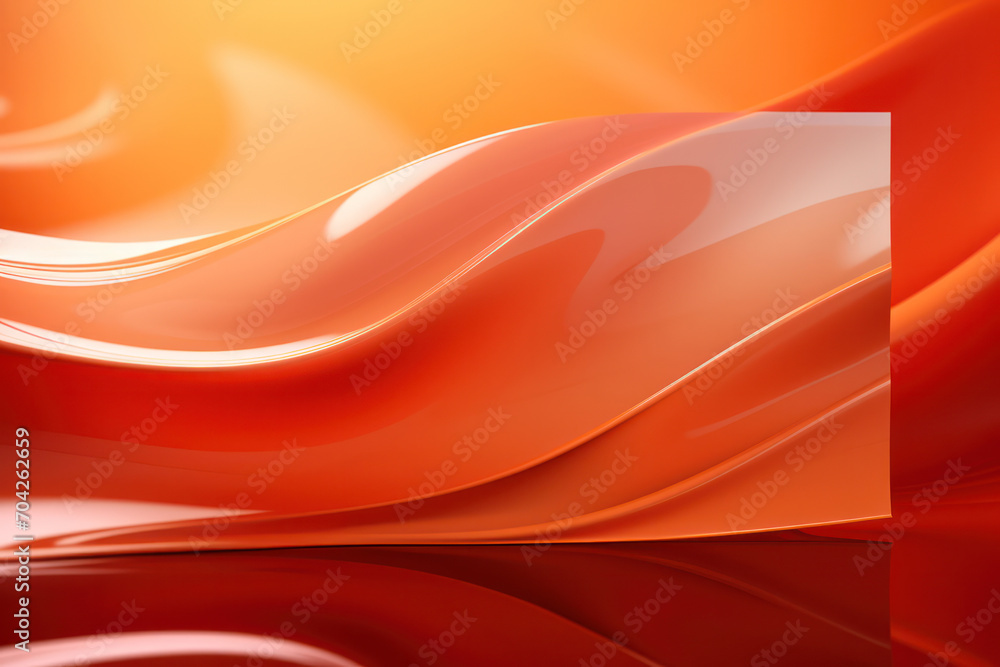 Poster shiny wave of liquid light: abstract background design with orange and yellow gradient curve.