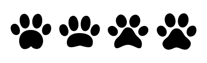Paw icon vector illustration. paw print sign and symbol. dog or cat paw - obrazy, fototapety, plakaty