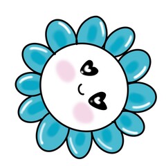 A Beautiful blue smiley flower 