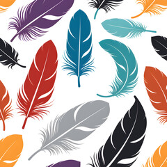 Obraz premium seamless background with feathers