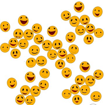 Cheerful Wallpaper of different smileys 