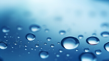 Water drops on a blue background. ai generative