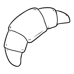 croissant illustration sketch outline vector