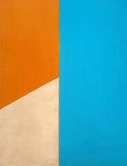 Abstract Close-Up of Orange and Blue Striped Wall. This image would be a great addition to any modern or minimalist interior