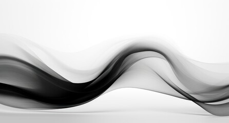  a black and white image of a wave of smoke on a white background with space for a text or image.