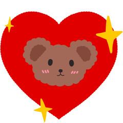 Cute little bear in red heart