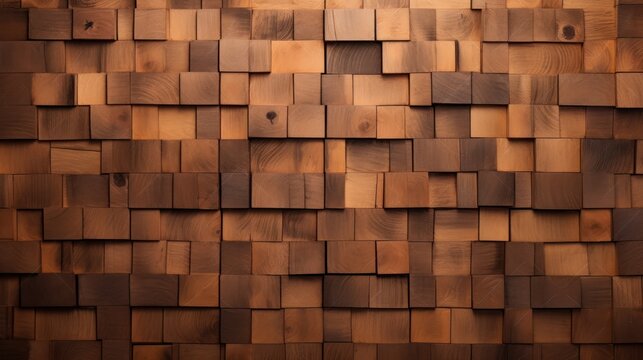  a close up of a wall made of wood planks with a pattern of squares and rectangles on each side of the wall.