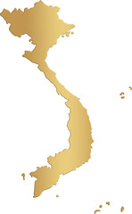 Vietnam Map Golden SYmbol